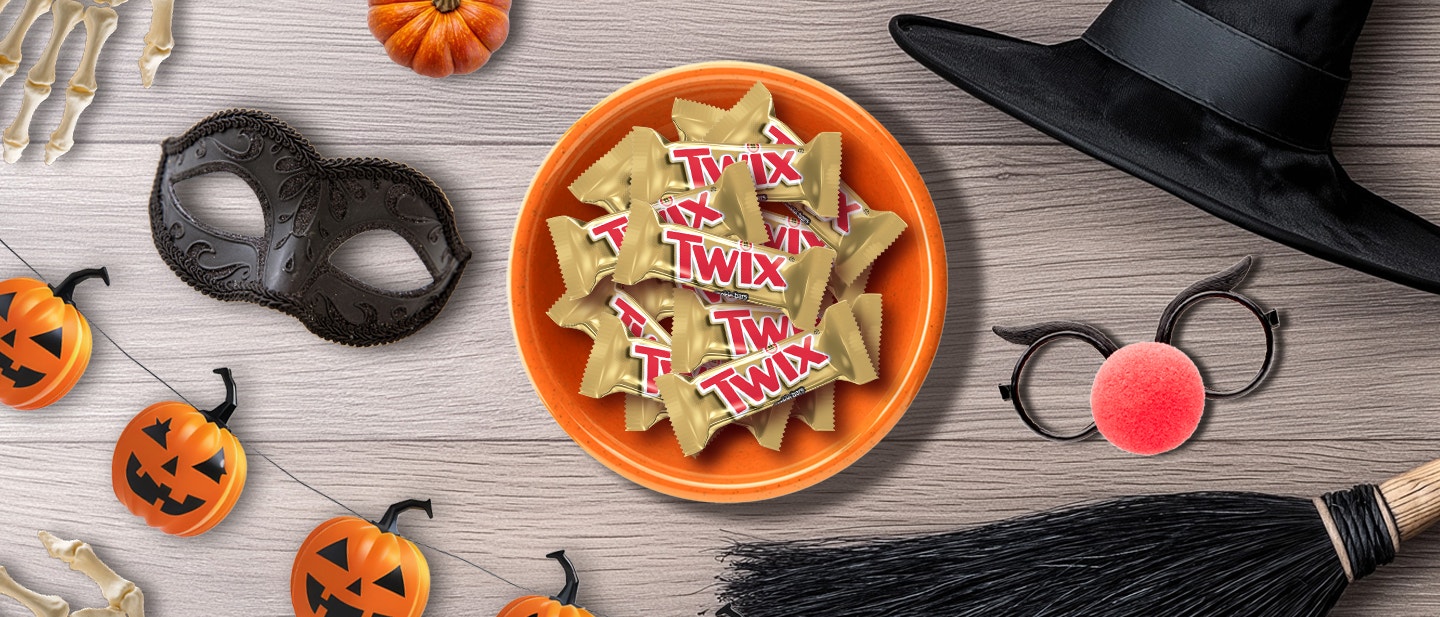 Bowl of Halloween TWIX candy
