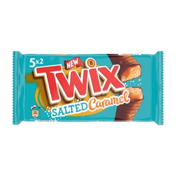 TWIX salted Caramel - biscuits enrobés de chocolat et caramel salé - Multipack 5x50g image