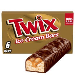 TWIX Caramel Vanilla Milk Chocolatey Ice Cream Bars, 6 Pack, 1.93 Oz Bars image