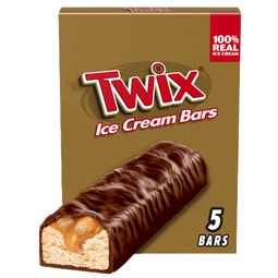 TWIX Caramel Vanilla Milk Chocolatey Ice Cream Bars, 5 Pack, 1.93 Oz Bars image