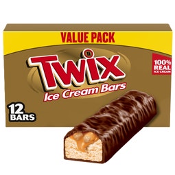 TWIX Caramel Vanilla Milk Chocolatey Ice Cream Bars, 12 Pack, 1.93 Oz Bars image