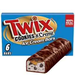 TWIX Cookies & Cream Milk Chocolate Ice Cream Bars, 6 Pack, 1.93 Oz Bars image