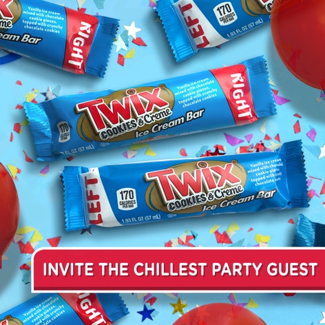 TWIX Cookies & Cream Milk Chocolate Ice Cream Bars, 6 Pack, 1.93 Oz Bars