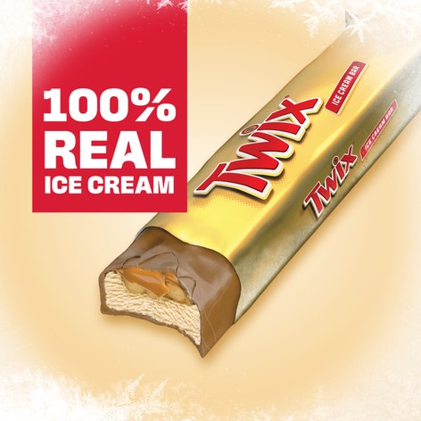 TWIX Caramel Vanilla Milk Chocolatey Ice Cream Bars, 12 Pack, 1.93 Oz Bars