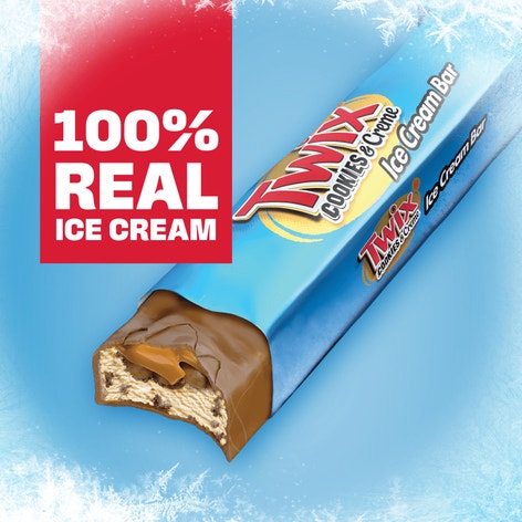 TWIX Cookies & Cream Milk Chocolate Ice Cream Bar, 2.9 Oz