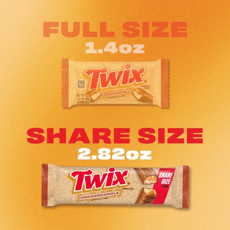 TWIX Snickerdoodle Cookie Chocolate Candy Bars, Share Size - 2.82 Oz Pack  