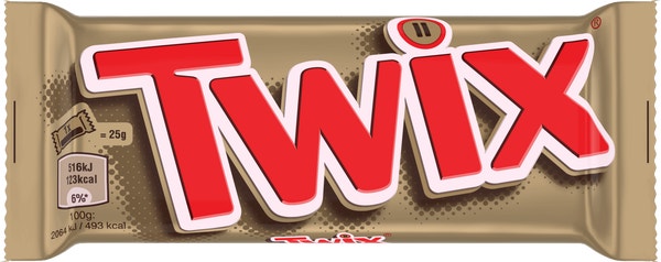 TWIX biscuit nappé de caramel, enrobé de chocolat - Individuel - 50g