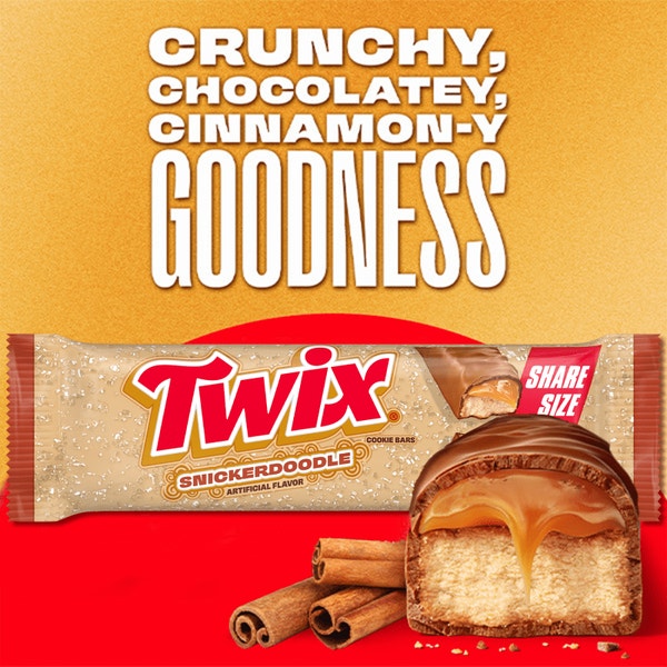TWIX Snickerdoodle Cookie Chocolate Candy Bars, Share Size - 2.82 Oz Pack  