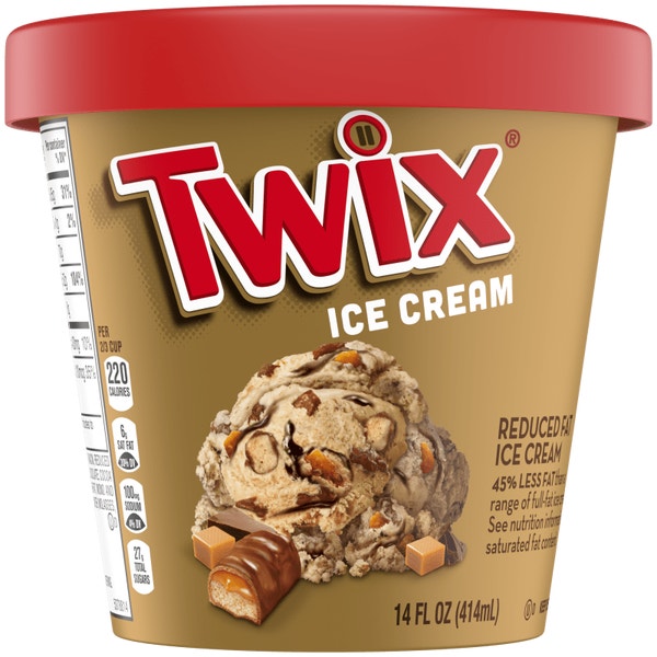 TWIX Caramel and Fudge Swirl Ice Cream, 14 Oz