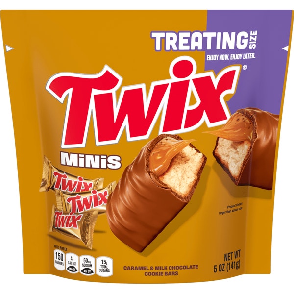 TWIX Caramel Miniature Stand Up Pouch Treating Size, 5.0 Oz
