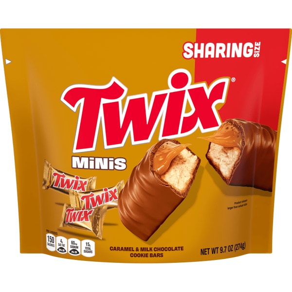 TWIX Caramel Miniature Stand Up Pouch Sharing Size, 9.7 Oz