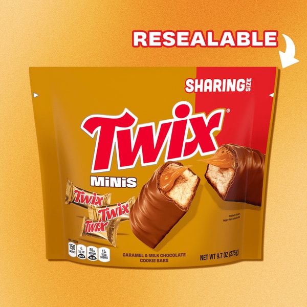 TWIX Caramel Miniature Stand Up Pouch Sharing Size, 9.7 Oz
