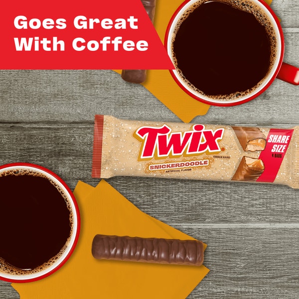 TWIX Snickerdoodle Cookie Chocolate Candy Bars, Share Size - 2.82 Oz Pack  