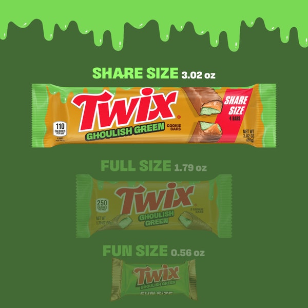 TWIX Ghoulish Green Share Size Cookie Bars