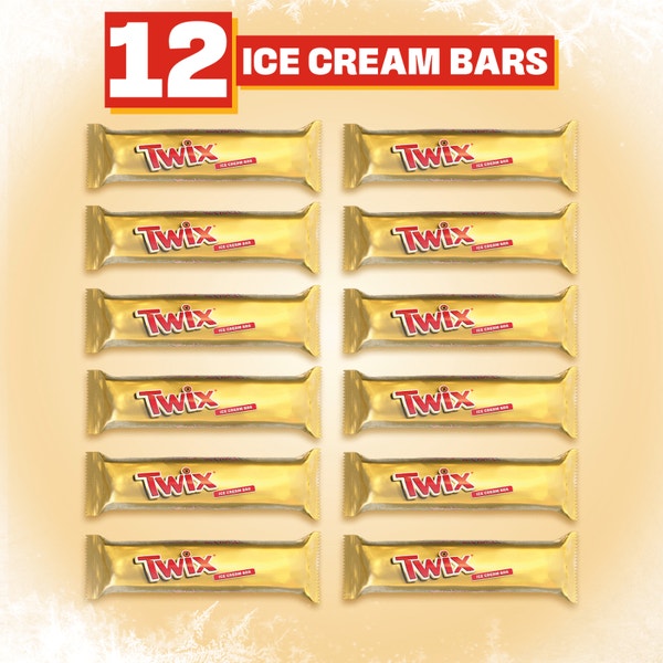TWIX Caramel Vanilla Milk Chocolatey Ice Cream Bars, 12 Pack, 1.93 Oz Bars