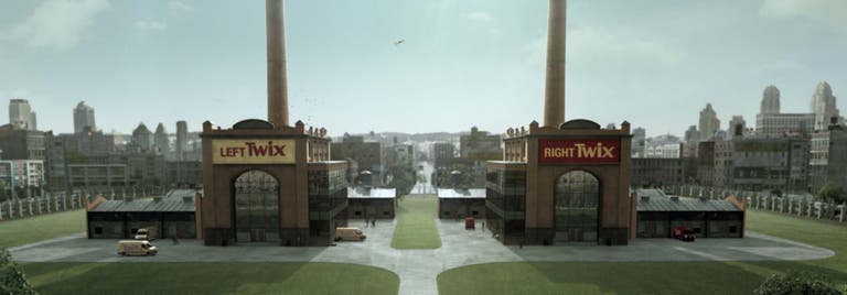 Homepage banner of the two Twix factories
